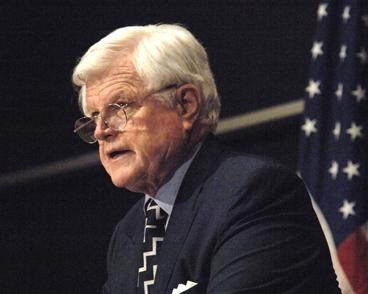 U.S. Sen. Edward Kennedy delivers the Karl Taylor Compton Lecture at MIT in April 2007.