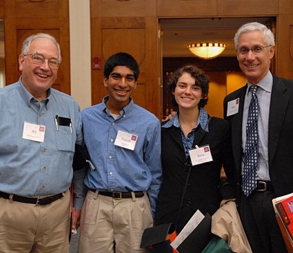 William Hecht '61, Vrajesh Modi '11, Anna Waldman-Brown '11, and Community Catalyst founder Alan Spoon '73 at the Community Catalyst kick-off event on October 3, 2009. 