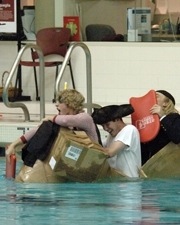 A captain and crew take part in the Head of the Zesiger.