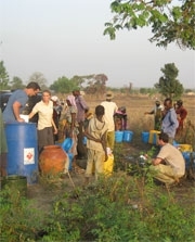Members of Community Water Solutions, a Legatum Seed Grant team recipient for IAP 2009, work on their project in Ghana.