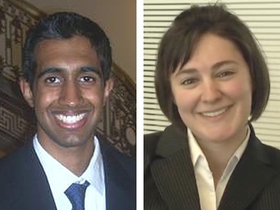 Vinayak Muralidhar, left, and Tanya Goldhaber.
