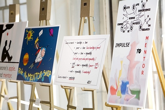 Four of the many entries to the Poster Contest for Mentoring in Research.