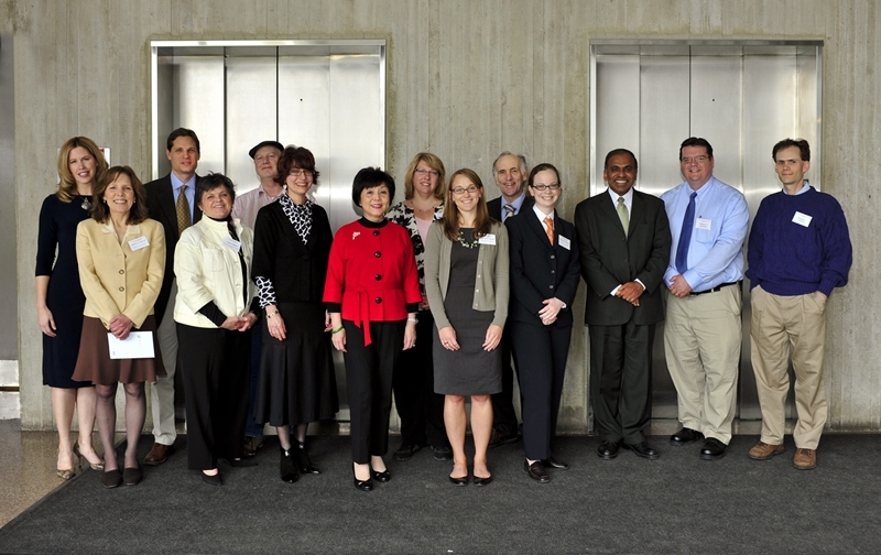 From left to right: Karen Shirer, Kathy Simons, Tom McKrell, Leslie Regan, Ron Wiken, Donna Kaufman, Agnes Chow, Patty Glidden, Patricia Eames, David Schultz, Beth Milnes, Subra Suresh, Bill Maloney, and Tom Lohman.