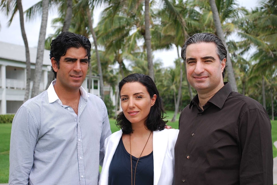 From left: Charles, Mahnaz and Homayoun Hatami