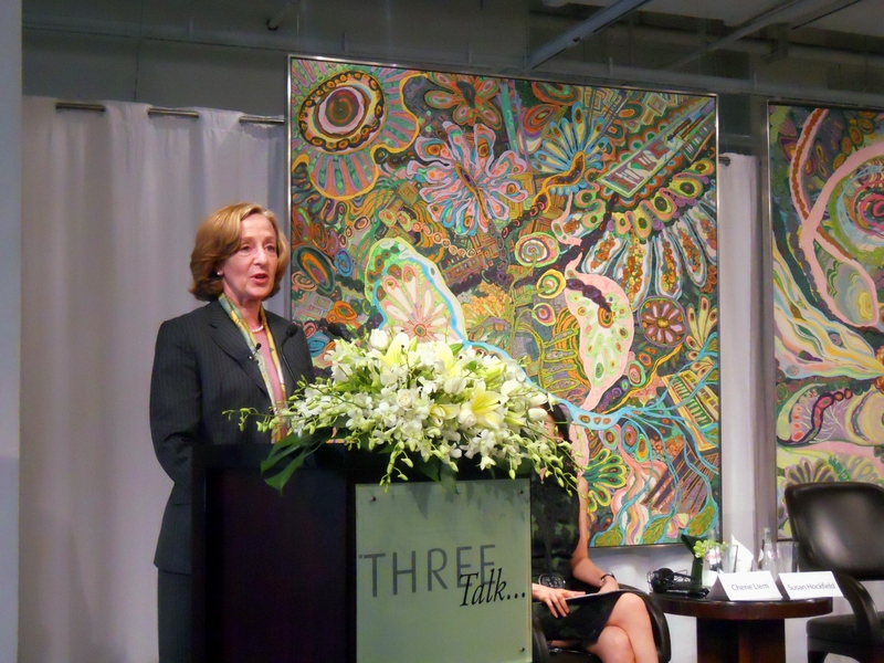 President Susan Hockfield speaks to members of the MIT Club of Shanghai about innovation and the global economy on Wednesday, June 23.