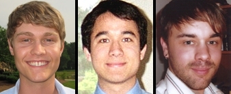 Left to right are award winners Mark Massie, Robert Petroski and Jeremy Roberts.