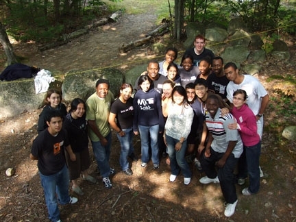 iHouse residents at their annual fall retreat, where the students learn about each other and build a strong community for the year ahead. 
