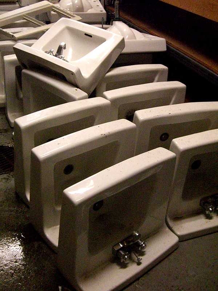 Out with the old, in with the new. More than 30 new sinks were installed in Burton-Conner bathrooms as well as 60-plus new showers.