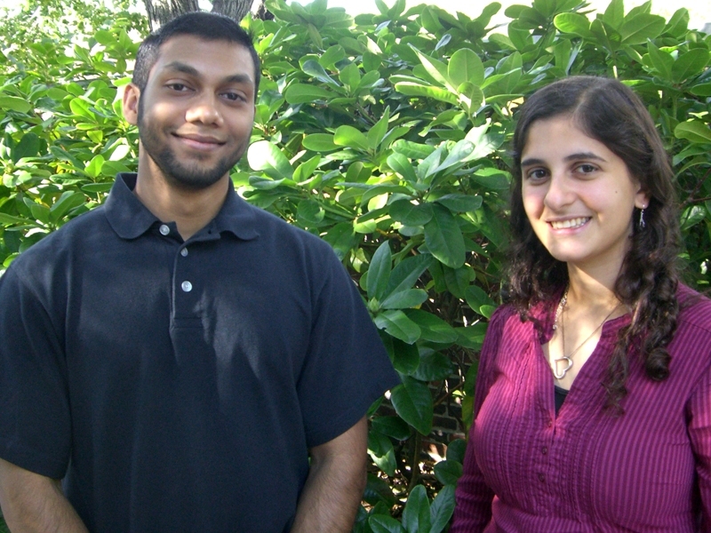Two seniors, Easeen Zaman, left, and Meena Viswanath, spoke at a holiday dinner co-hosted by the Muslim Student Association and Hillel.