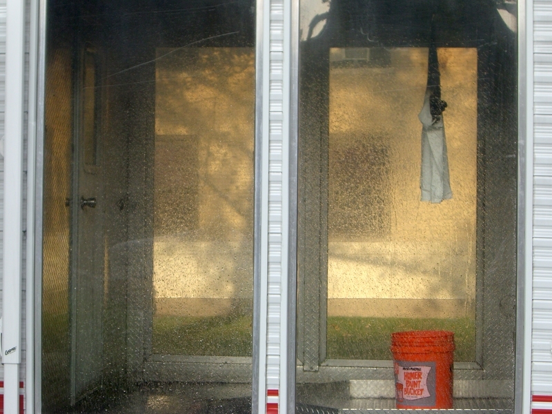 The burnt T-shirt, after being extinguished by the demo trailer’s sprinkler system. “Fire safety is always a major concern on campus,” said Licnikas. “We regularly have fire alarms, as well as the occasional live fire, and we want the student community to understand that fire needs to be respected. When an alarm goes off, students need to leave the building.”