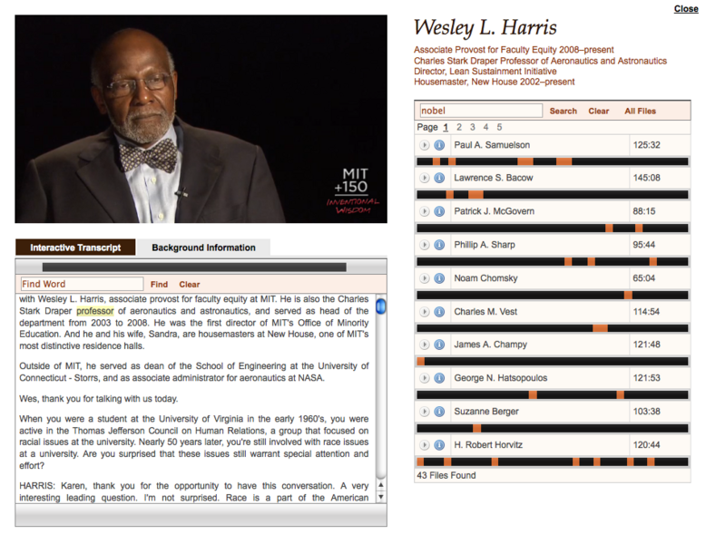 A screenshot from a video on the Infinite History website.