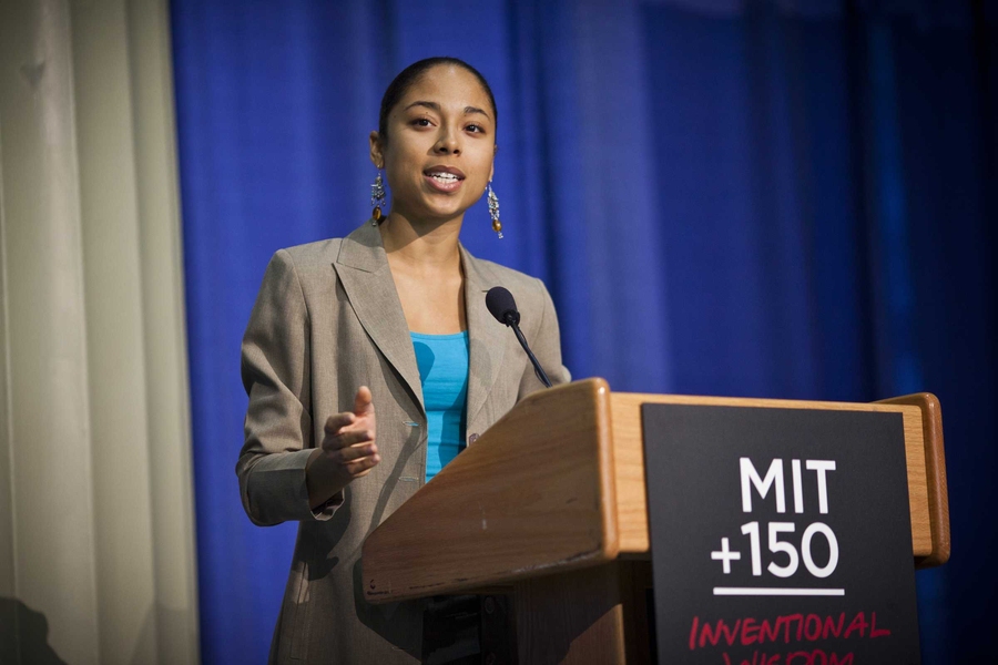 MIT senior Khalea Robinson delivered the undergraduate address, describing her lifelong passion for engineering.