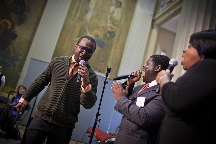 Hiram Ettienne performed one of the musical selections during the breakfast.