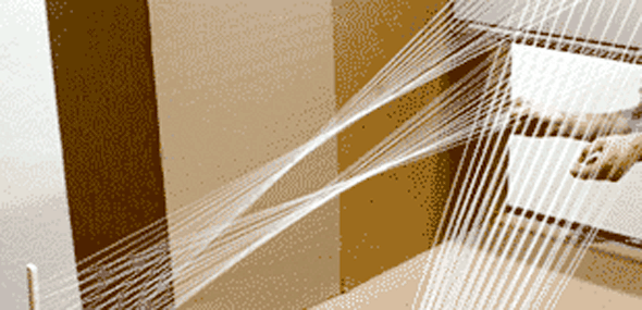 'String Tunnel' by Yuna Kim, Kelly Shaw and Travis Williams, graduate students in architecture; Wiesner Building arch, E15; and Dreyfus Building Bridge, 18.