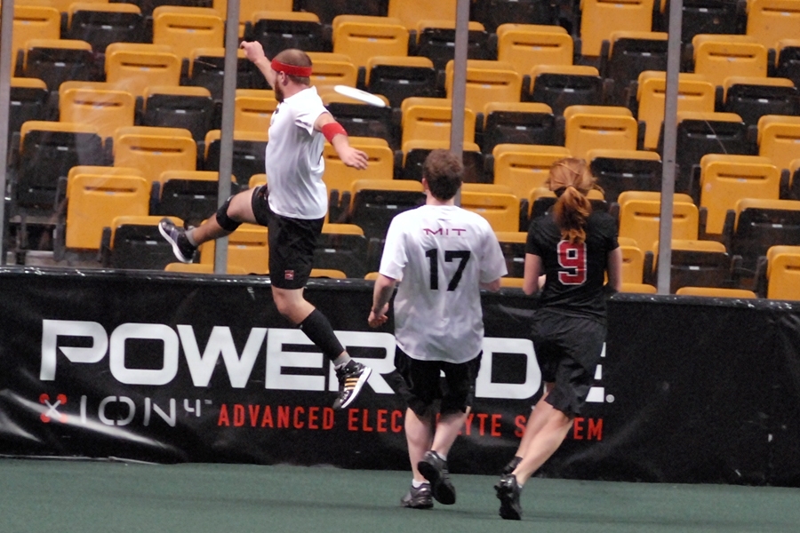 Playing inside the Garden was a thrill — but the rink's walls were a hazard for players sprinting to catch the Frisbee.
