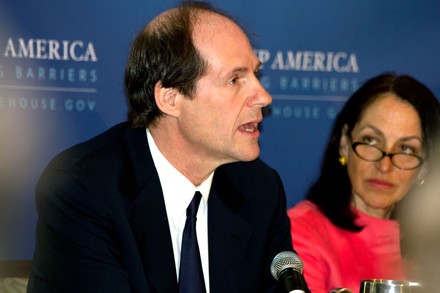 Cass Sunstein, head of the White House’s Office of Information and Regulatory Affairs, spoke at the event on the need to have sensible business regulations.