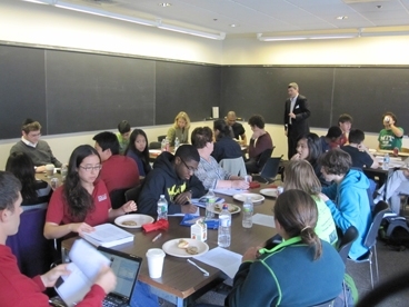 Program Director Bernhardt Trout introduces a Concourse Friday seminar.