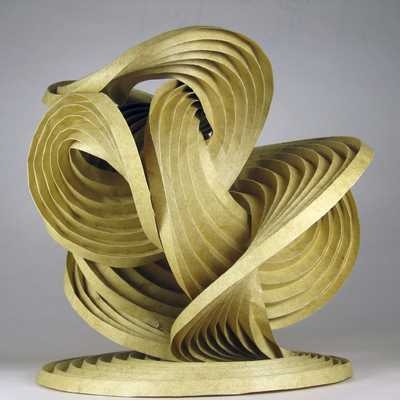 "Natural Cycles," part of a series of curved origami structures created by Erik and Martin Demaine.