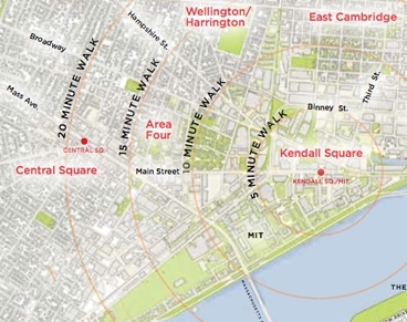 map of Central and Kendall Square