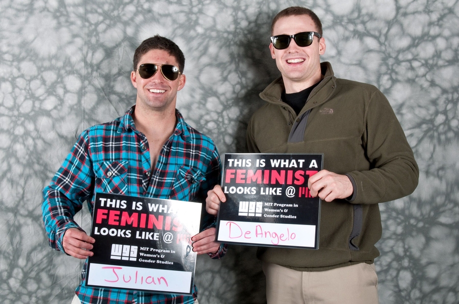 Women's and Gender Studies, a program in MIT's School of Humanities, Arts, and Social Sciences, set up a photo booth where several hundred people (among them MIT President Dr. Susan Hockfield), had their pictures taken as part of a 150th Anniversary project called 'This is What a Feminist Looks Like at MIT.'
