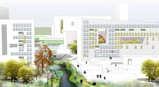 Fine-grained, high-density, mixed-use carefully oriented to the sun.