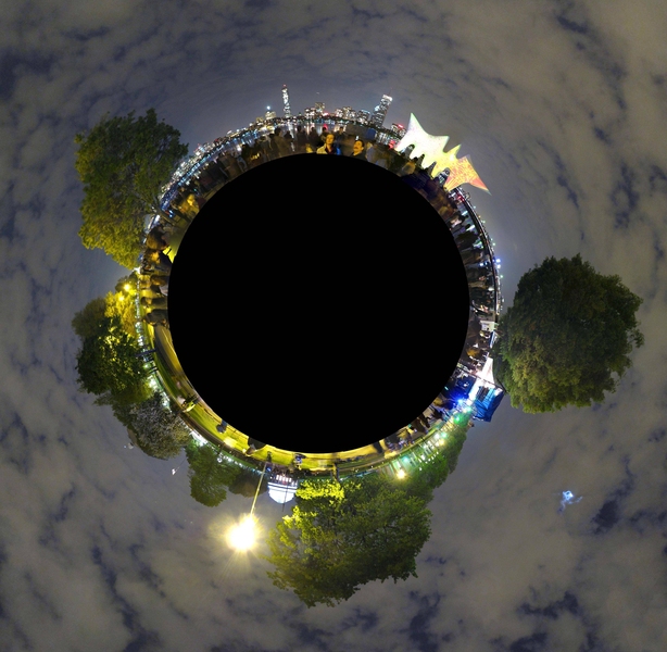 A 360-degree panorama of the FAST light activities that took place near the Charles River.