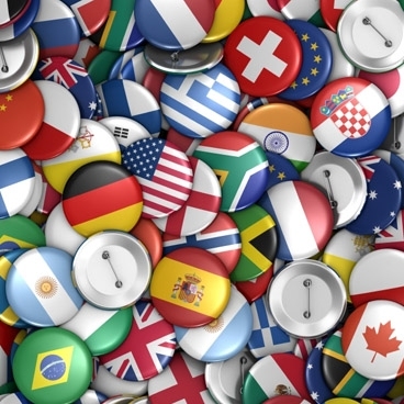 Photo of country flag pins