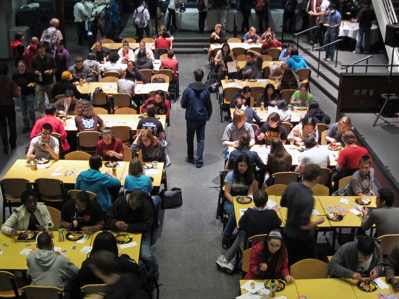The Flapjacks for Finals event filled Lobdell Food Court in the Stratton Student Center.