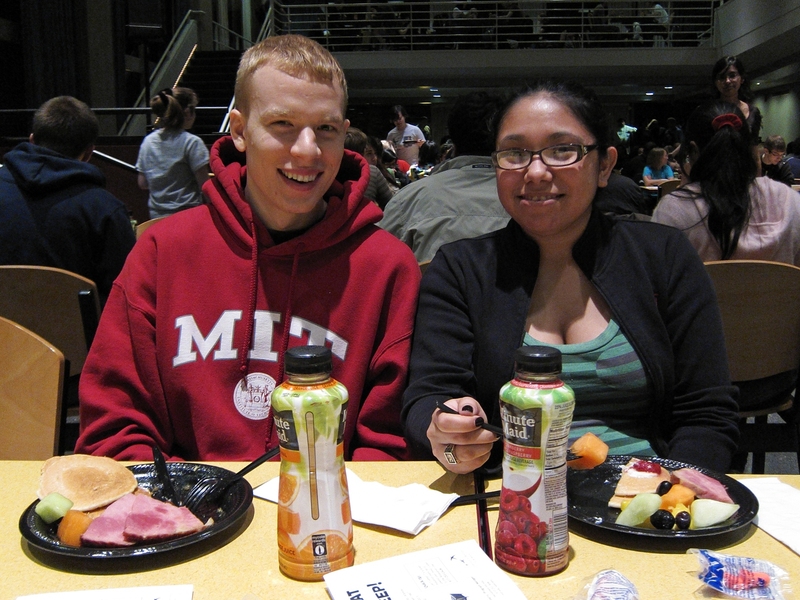 Juniors Michael Rodrigo and Malina Flores enjoy their flapjacks.