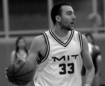 Bill Johnson '10 playing a home game in Rockwell Cage versus Wheaton College in October 2010.