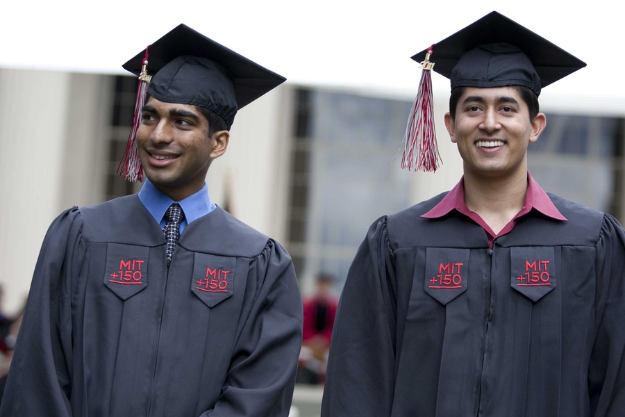 Vrajesh Modi, left, president of the Undergraduate Association, with Anshul Bhagi, president of the senior class.