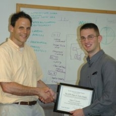 Professor Franz Hover, left, and Adam Doroski, the 2011 recipient of Dean A. Horn Award.