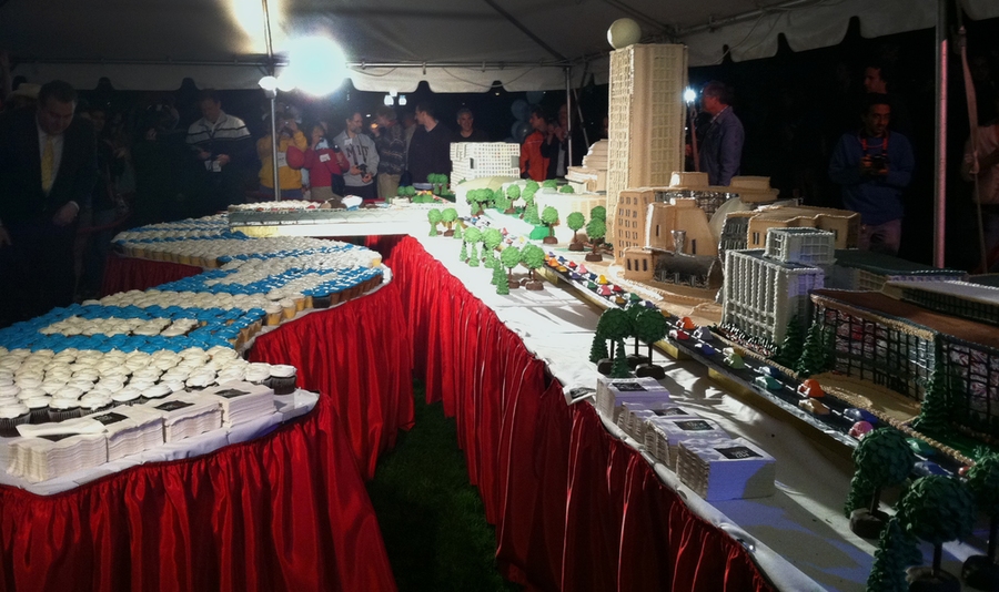 Montilio's baked a 750 pound cake for Toast to Tech.