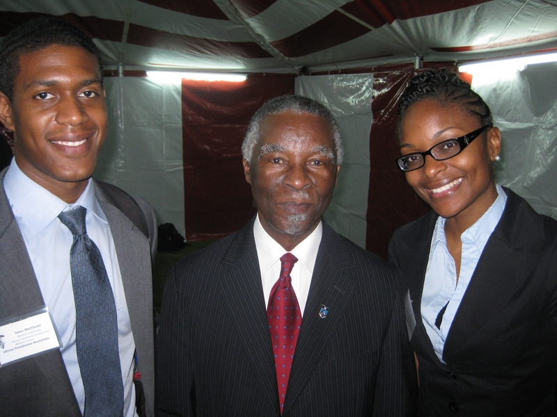 Isaac Matthews and Rhonda Jordan with His Excellency Thabo Mbeki of South Africa.