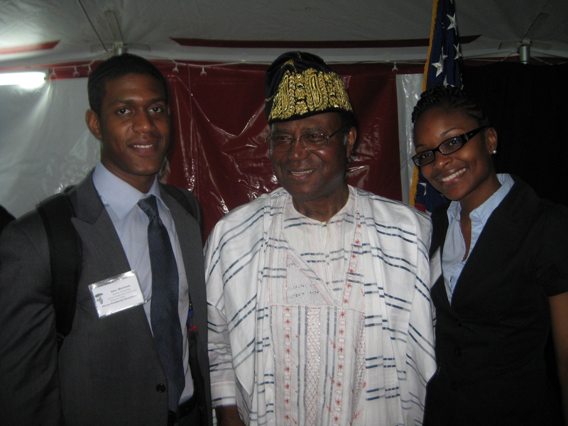Isaac Matthews and Rhonda Jordan with His Excellency Nicephore Soglo of the Republic of Benin.