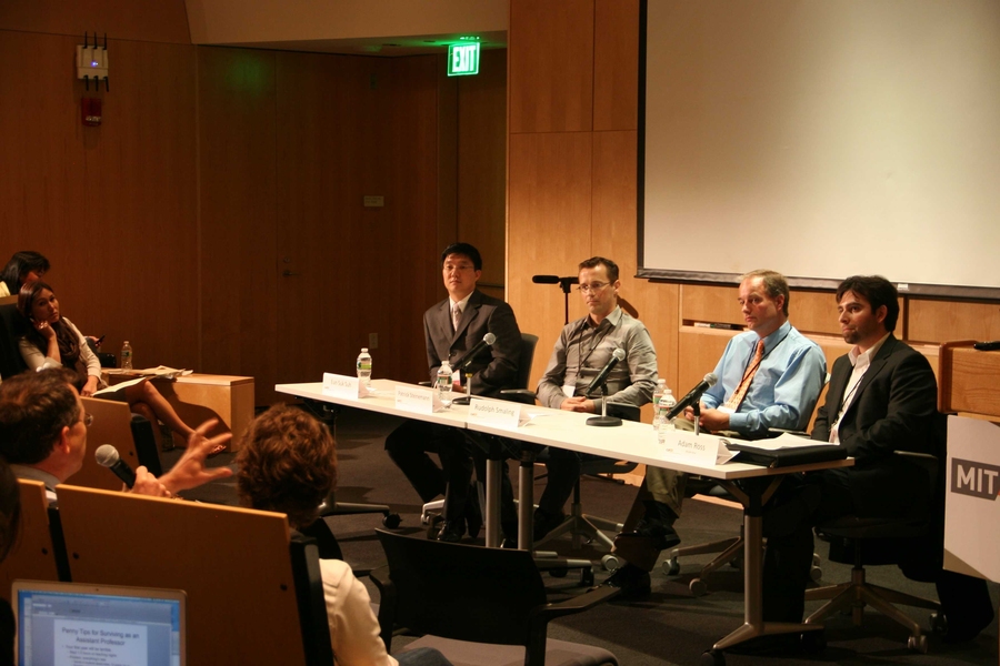 Panel 1: Alumni in Industry and Consulting - panelists include Eun Suk Suh, Patrick Steinemann, Rudolph Smaling, and moderator Adam Ross