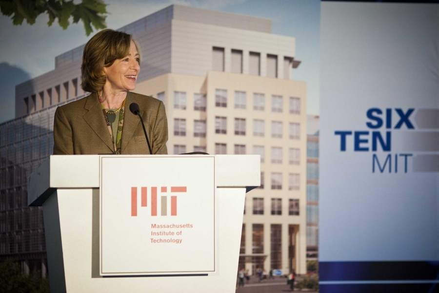 MIT President Susan Hockfield addresses the attendees.