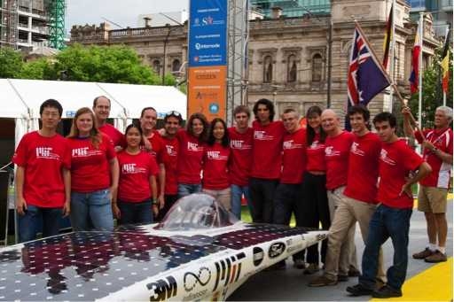The team at the finish line in Victoria Square, Adelaide.