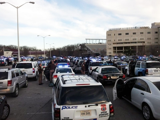 The representatives of the MIT Police Honor Guard were among thousands who gathered for the services.