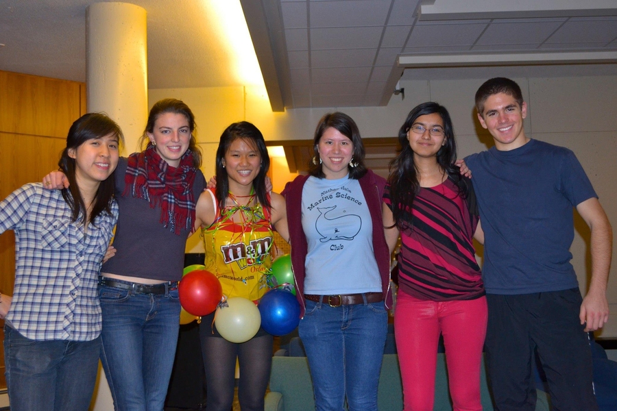 Freshman Karen Hao, third from left, organized the 'Trashion' show with help from the Undergraduate Association’s Sustainability Committee, among other student groups.