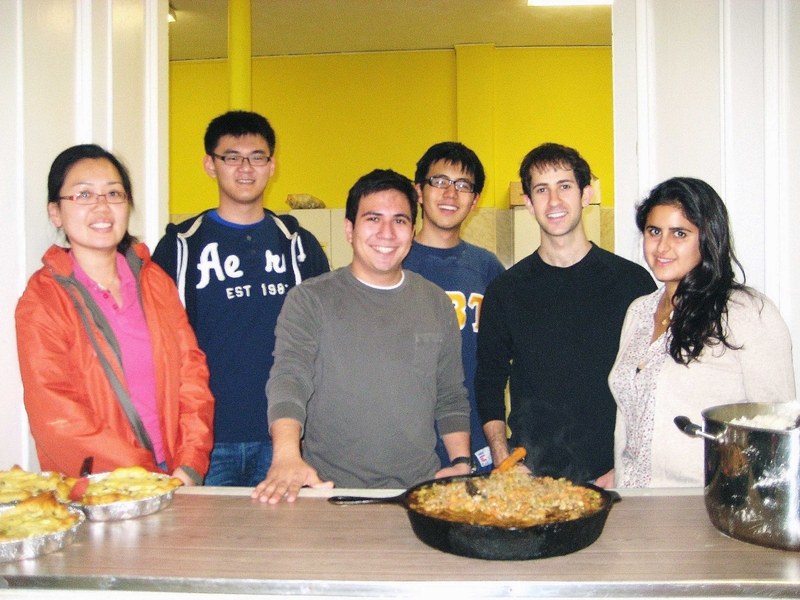 A group of MIT volunteers gathers at St. Bartholomew's Episcopal Church in Cambridge, where a group of MIT students founded a soup kitchen.