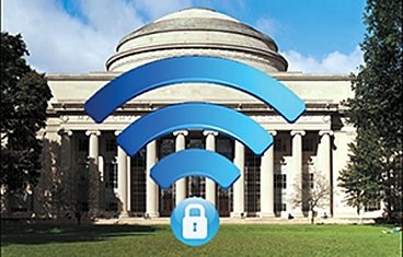 Photo illustration of MIT's Great Dome with a WiFi symbol superimposed