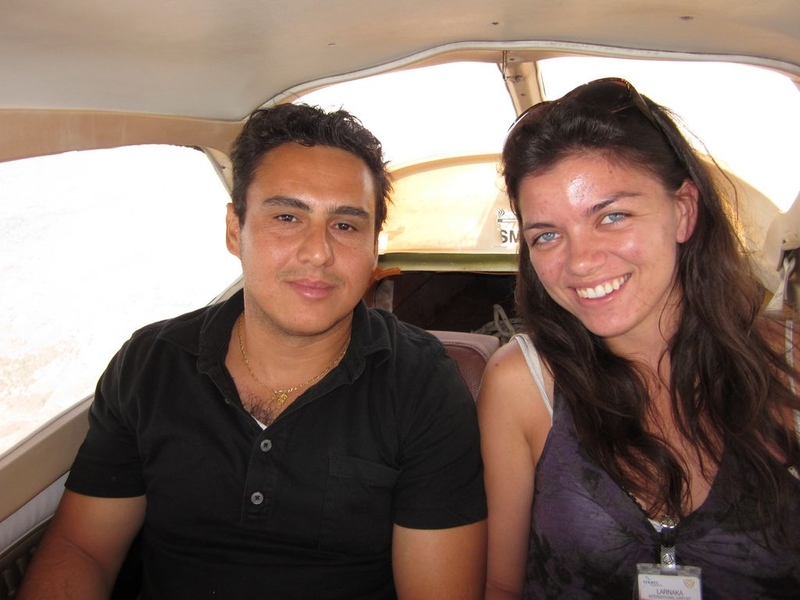 Dean A. Horn Award winner, Katy Olesnavage, and Stelios Ioannou from The Cyprus Institute on board data acquisition flight along the Cyprus coast.