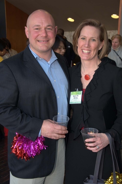 Ann E.W. Harvey, Director Human Resources and Administration in the Office of the Vice President for Finance, and a recipient of the Fostering Diversity & Inclusion award, at the reception with her husband.