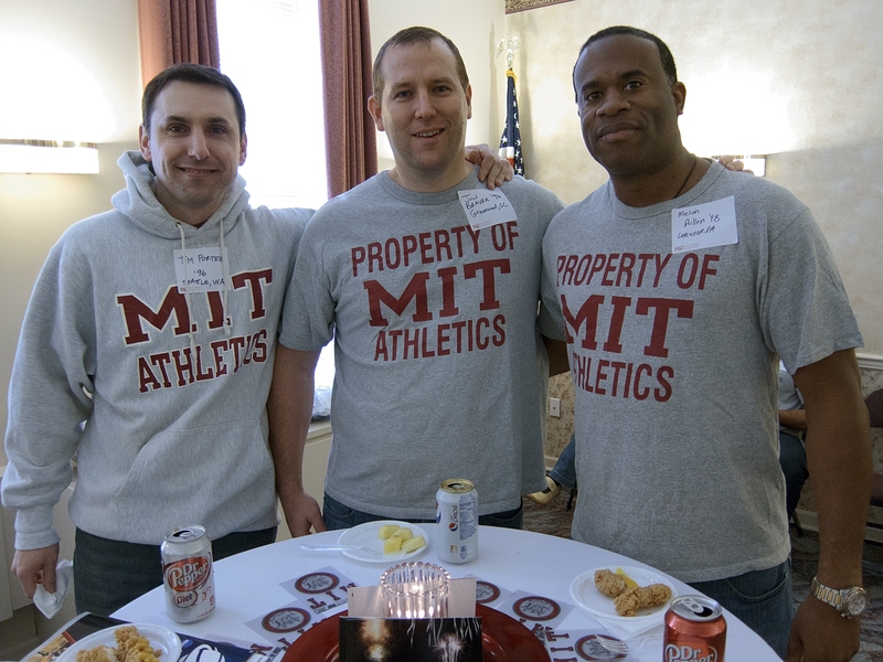The MIT Alumni Association's hospitality room was crowded with alumni, parents, and other fans who traveled to Salem to cheer on the Engineers as they took on the University of Wisconsin-Whitewater in the semi-finals.