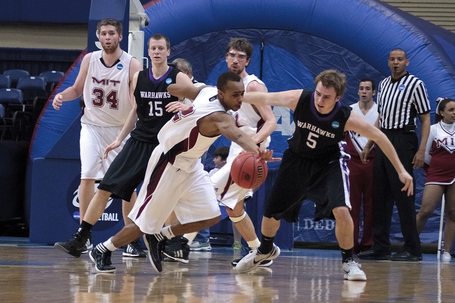 Freshman point guard Paul Dawson came of the bench to contribute 5 points and solid defense, including this steal from Wisconsin-Whitewater's Charlie Fischer in the first half.