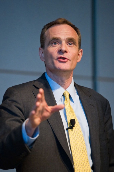 Simon Johnson, the Ronald A. Kurtz (1954) Professor of Entrepreneurship at the MIT Sloan School of Management, talks at an event for his book, co-authored with James Kwak, titled <i>White House Burning</i>.