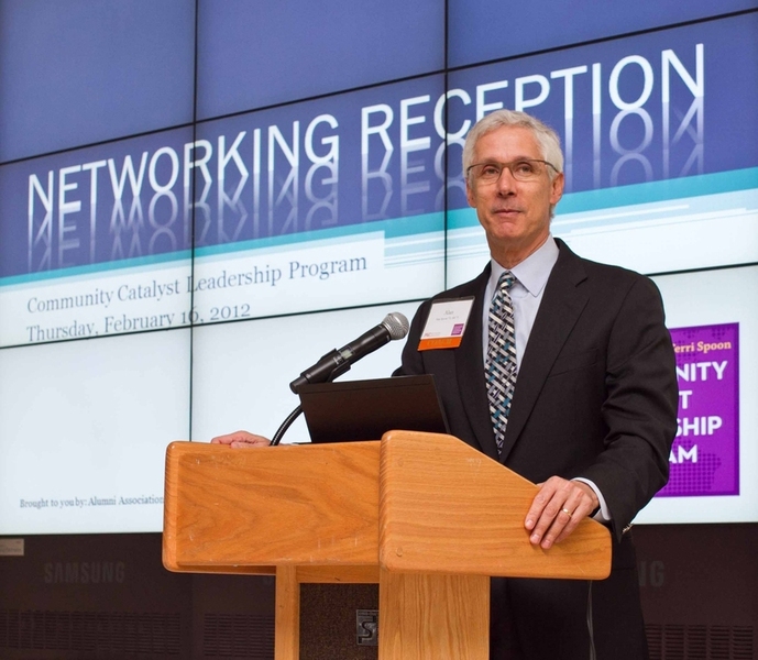 Alan Spoon at a Community Catalyst Leadership Program networking event at MIT in February 2012.