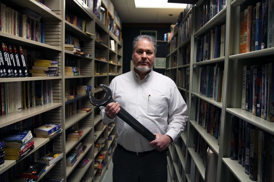 The MIT Science Fiction Society — one of the three largest publicly available collections of science fiction literature in the world — attracts passionate devotees of the genre. Jack Stevens '76, has been a member for more than 40 years and staffs the library on Wednesday nights.