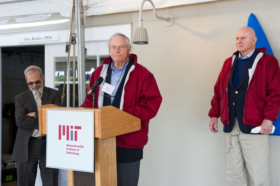 Terry Kohler '62 explaining why he wanted the new docks named after the inspirational Lowell North.